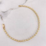 Pulso Tipo Militar 2.75gr / 18cm / 2.5mm Bolas Diamantadas Oro Amarillo 18K $