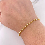 Pulso Tipo Militar 2.75gr / 18cm / 2.5mm Bolas Diamantadas Oro Amarillo 18K $