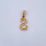 Dije Letra S 0.95gr / 1.9cm / Circones Blancos Oro Amarillo 18K &