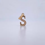 Dije Letra S 0.95gr / 1.9cm / Circones Blancos Oro Amarillo 18K &