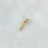 Dije Letra I Silueta 0.4gr / 1.6cm / Circones Blancos Oro Amarillo 18K *