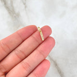 Dije Letra I Silueta 0.4gr / 1.6cm / Circones Blancos Oro Amarillo 18K *