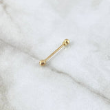 Piercing Ombligo Bola 0.35gr / 2cm / 3mm Lisa Rosca Bola Oro Amarillo 18K (Joya) ©