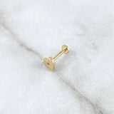 Piercing Corazón 0.55gr / 5mm Rosca Plana Oro Amarillo 18K (Joya) *