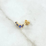 Piercing Penta Arco 0.8gr / 1.1cm / Circones Azul Rey Broche Mariposa Oro Amarillo 18K (Joya)