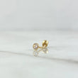 Piercing Ombligo Bisel Media Curva 0.3gr / 1.5cm / Circon Blanco Rosca Bola Oro Amarillo 18K (Joya)