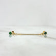 Piercing Doble Colgante 0.8gr / 4cm / Rosca Bola Circon Verde Oro Amarillo 18K (Joya)