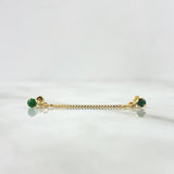 Piercing Doble Colgante 0.8gr / 4cm / Rosca Bola Circon Verde Oro Amarillo 18K (Joya)