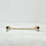 Piercing Doble Colgante 0.8gr / 4cm / Rosca Bola Circon Negro Oro Amarillo 18K (Joya)