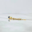 Piercing Bisel Pluma Colgante 1.05gr / 3.4cm / Rosca Bola Circon Azul Oro Amarillo 18K (Joya)