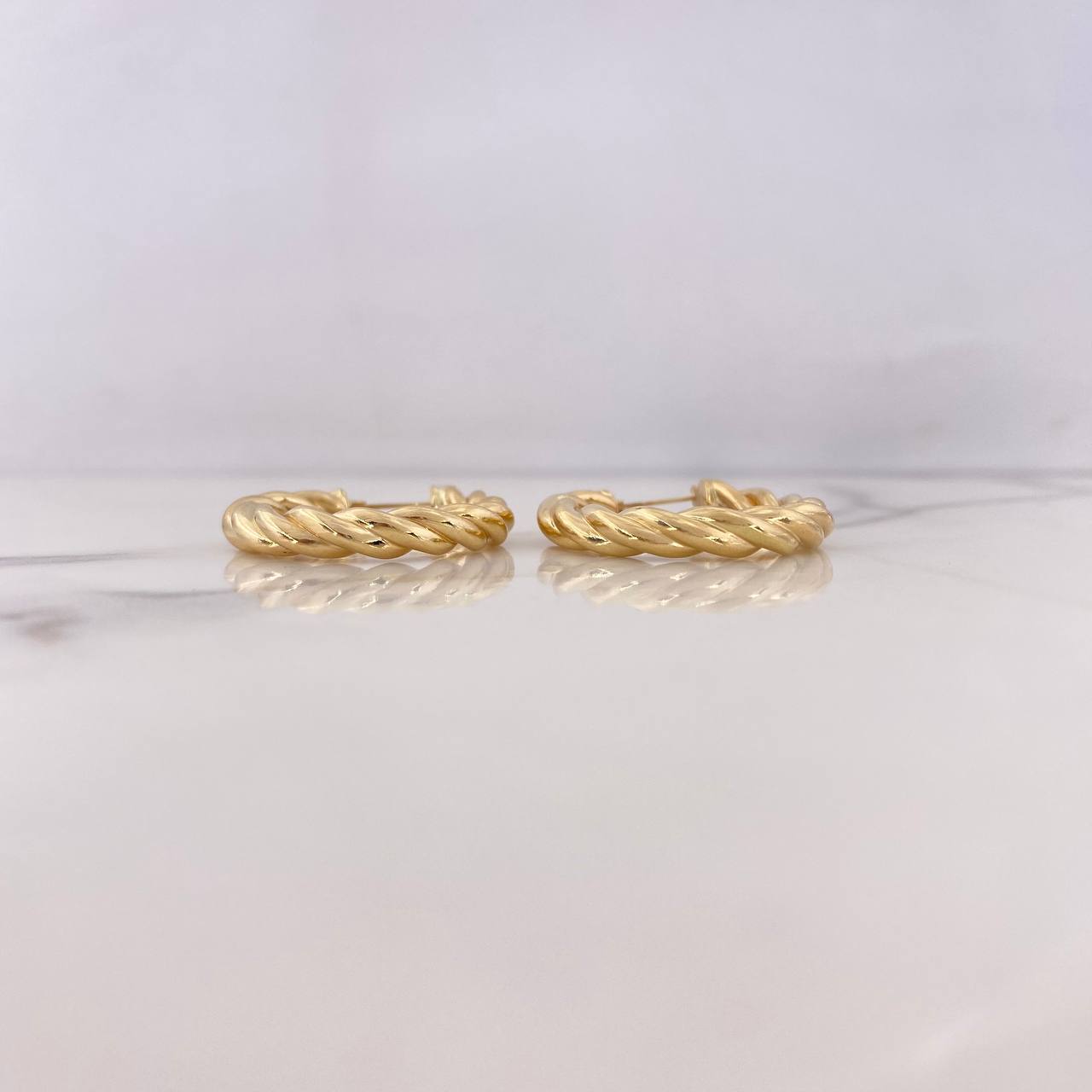 Candongas Mati 5.2gr / 3.1cm / Entorchadas Oro Amarillo 18K #