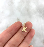 Dije Letra K Cursiva 0.45gr / 1.5cm-Lisa Oro Amarillo 18K *