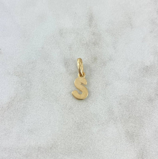 Dije Letra S Cursiva 0.4gr / 1.6cm / Lisa Oro Amarillo 18K