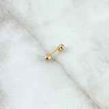 Piercing Chispa Recto 0.35gr / 1.4cm / Bola 4mm - Bola Rosca Oro Amarillo 18K (Joya) *