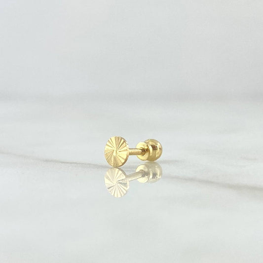 Piercing Circulo Diamantado 0.4gr / 1cm / Bola Rosca Oro Amarillo 18K (Joya) *