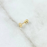 Piercing Circulo Diamantado 0.4gr / 1cm / Bola Rosca Oro Amarillo 18K (Joya) *