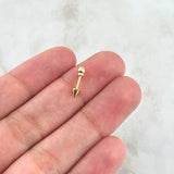 Piercing Punta 0.35gr / 1.2cm / Bola Rosca Oro Amarillo 18K (Joya) *