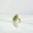 Piercing Halo Gota 1.05gr / 1.2cm / Circones Blancos Verde Rosca Bola Oro Amarillo 18K (Joya) ©