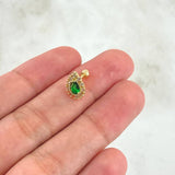 Piercing Halo Gota 1.1gr / 1.2cm / Circones Blancos Verde Rosca Bola Oro Amarillo 18K (Joya)