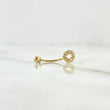 Piercing Ombligo Circulo Tupido 0.8gr / 2cm / Rosca Bola Circones Blancos Oro Amarillo 18K (Joya)