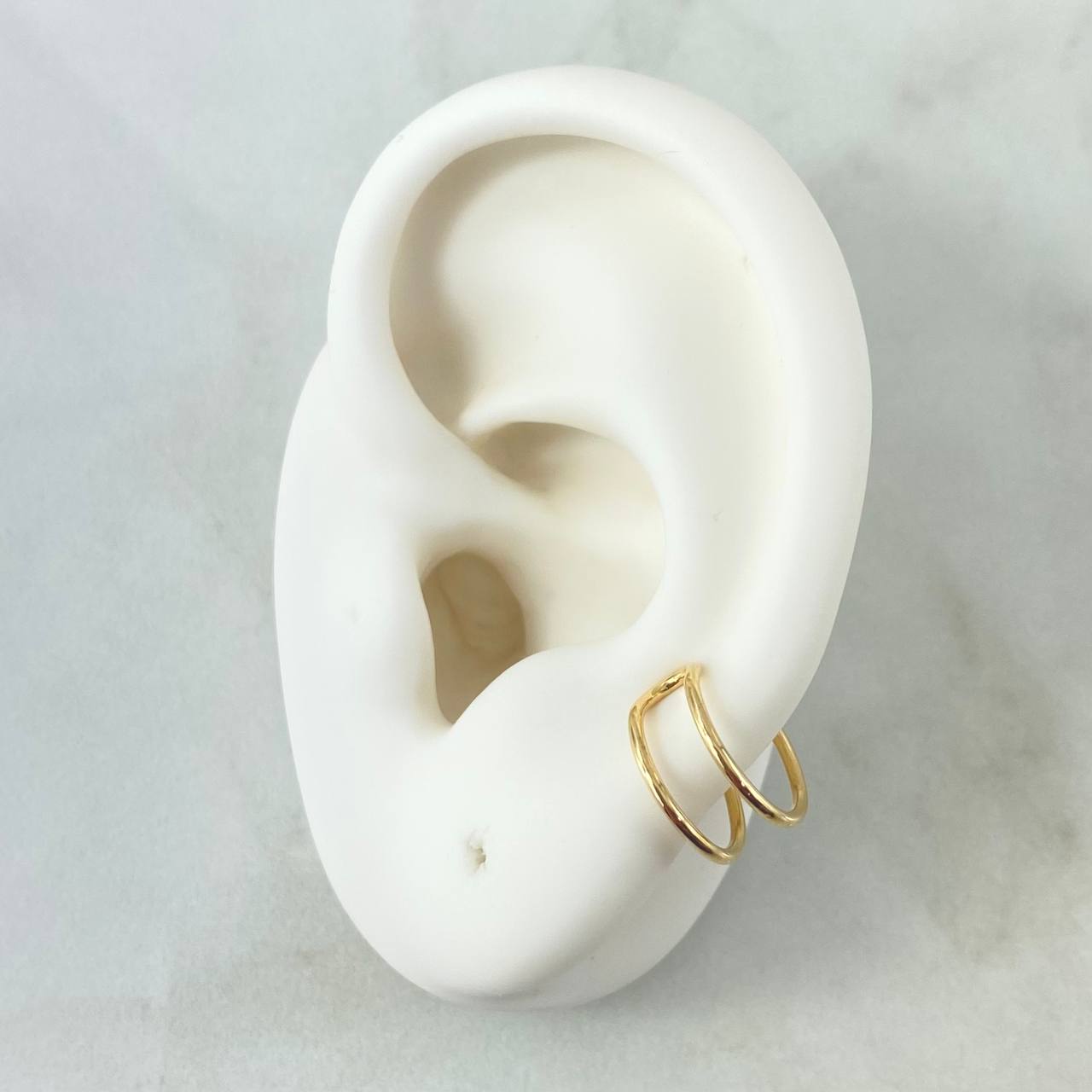 Piercing Earcuff Simulador Doble Linea 0.65gr / 1.2cm / Oro Amarillo 18K (Joya)