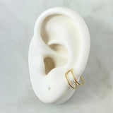 Piercing Earcuff Simulador Doble Linea 0.65gr / 1.2cm / Oro Amarillo 18K (Joya)