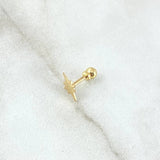 Piercing Ombligo Estrella Cardinal 0.3gr / 1cm / Rosca Bola Oro Amarillo 18K (Joya) ©