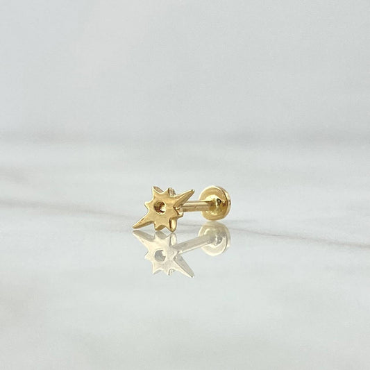 Piercing Estrella Cardinal Plana 0.45gr / 1.1cm / Lisa Oro Amarillo 18K (Joya)