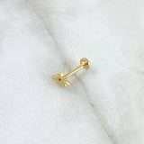 Piercing Lucero 0.45gr / 8mm Rosca Plana Oro Amarillo 18K (Joya) *