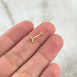 Piercing Ombligo Estrella Cardinal Plana 0.45gr / 1.1cm / Lisa Oro Amarillo 18K (Joya) ©