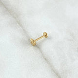 Piercing Ombligo Estrella Plana 0.4gr / 1.1cm / Lisa Oro Amarillo 18K (Joya) ©