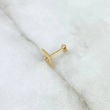 Piercing Ombligo Rayo Plano 0.45gr / 1cm / Liso Oro Amarillo 18K (Joya) ©