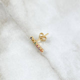 Piercing Linea De Colores 0.6gr / 1.3cm / Broche Mariposa Oro Amarillo 18K (Joya) ©