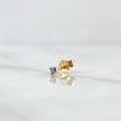 Piercing Chispa Cuatro Garras 0.3gr / 1.2cm / Circon Violeta Broche Mariposa Oro Amarillo 18K (Joya) ©