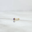 Piercing Chispa Fija Bisel 0.1gr / 1cm / Circon Violeta Oro Amarillo 18K (Joya) ©