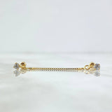 Piercing Doble Colgante 0.85gr / 4.2cm / Rosca Bola Circon Blanco Oro Amarillo 18K (Joya) ©