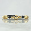 Pulsera Negra Herraje Calavera Cilindro de Fuego 7.7gr / 6mm Cilindros Lisos 10und Neoprenos Oro Amarillo 18K