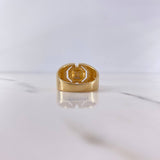 Anillo Octagonal 7.85gr / T10 1/2 / Circones Blancos Dos Oros Amarillo Blanco 18K $