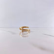 Anillo Clavo 4.35gr / T7 3/4 / Circones Blancos Oro Amarillo 18K &