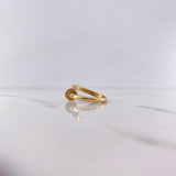 Anillo Clavo 4.35gr / T7 3/4 / Circones Blancos Oro Amarillo 18K &