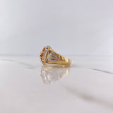 Anillo Craneo Bufalo 10.45gr / T9 3/4 / Armas Circones Negros Blancos Tres Oros 18K &