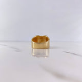 Anillo Sello Caballo 11.55gr / T10 1/4 / Circones Blancos Tres Oros 18K &