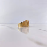 Anillo Sello Caballo 11.55gr / T10 1/4 / Circones Blancos Tres Oros 18K &