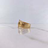 Anillo Brujula Estrella Cardinal 11.15gr / T10 1/2 / Circones Blancos Tres Oros 18K $