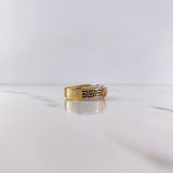 Anillo Medusa Tribal 5.3gr / T10 1/2 / Circones Blancos Dos Oros Amarillo Rosa 18K $