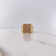 Anillo Sello Caballo 11.45gr / T9 1/2 / Circones Blancos Dos Oros Amarillo Rosa 18K $