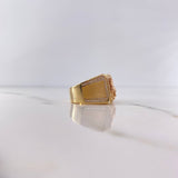 Anillo Sello Caballo 11.45gr / T9 1/2 / Circones Blancos Dos Oros Amarillo Rosa 18K $