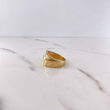 Anillo Rectangular 9.3gr / T9 1/2 / Circones Blancos Oro Amarillo 18K &