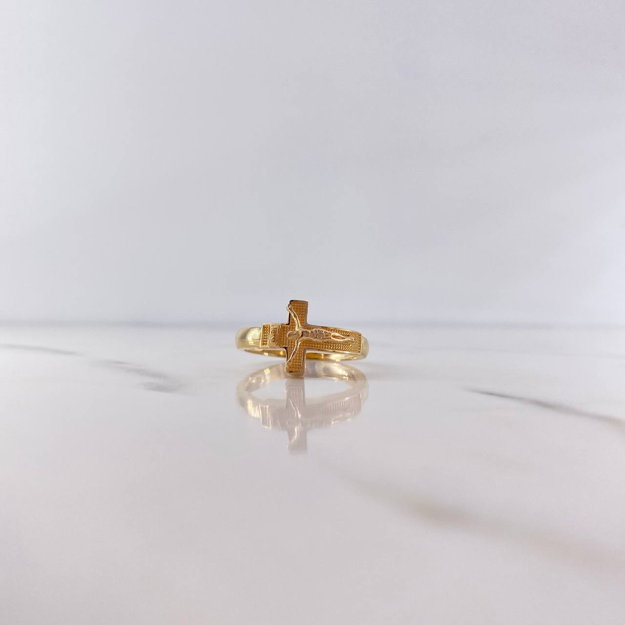 Anillo Cruz Cristo 4.85gr / T10 / Oro Amarillo 18K &