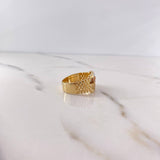 Anillo Correa Corona RX 8.45gr / T10 / Circones Blancos Tres Oros 18K &